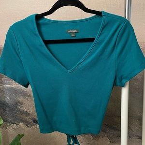 Wild Fable Teal Crop Top w/ Tie Back